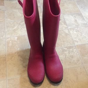 Red rain boots